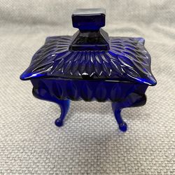 Vintage Queen Anne Cobalt Blue Rectangular Candy/Trinket Dish