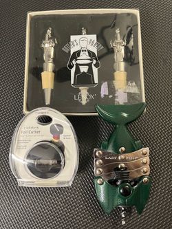 Wine Accessory Set – Lenox Butler’s Pantry Stoppers, Rabbit Corkscrew & Foil Cutter