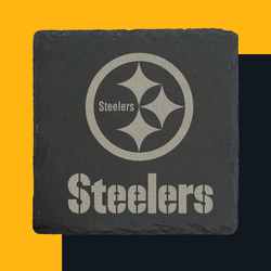 Pittsburgh Steelers 4pc Set Stone Coasters Laser Engraved