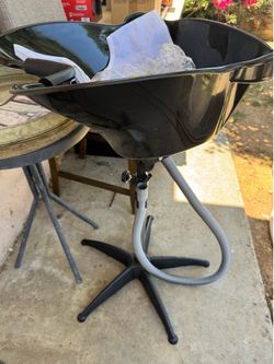 Portable hair washing station haircut bib and wig stand