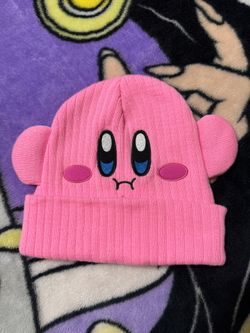3D Kirby Face Cuff Beanie Hat