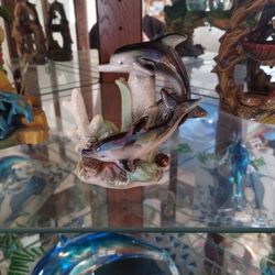 Cute Glass Dolphin Pair