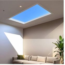 Blue sky light for window, natural light, basement, garage, kitchen, bedroom, living room, step, bathroom, bathroom, hotel, apartment, minimalist, amb