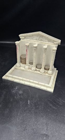 Vintage “Bank Count” Coin Sorter – Roman Column Bank Decor