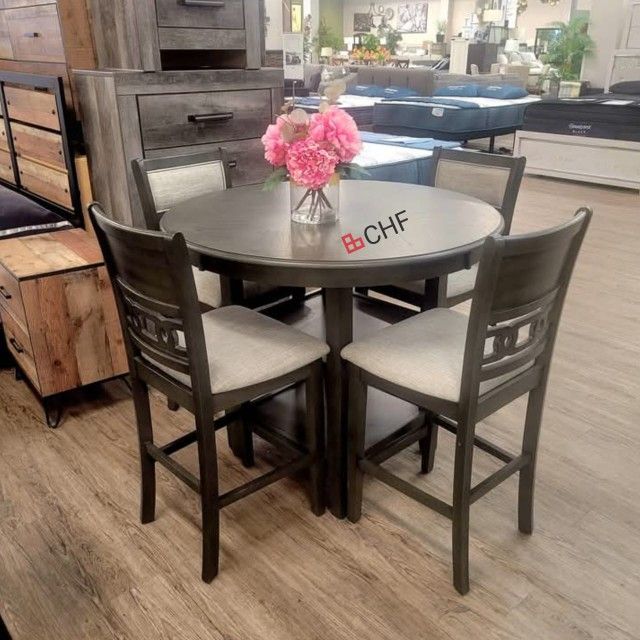 5 Piece Counter Height Round Dining Table Set