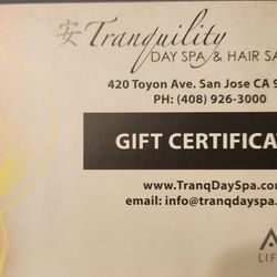 Spa gift certificate