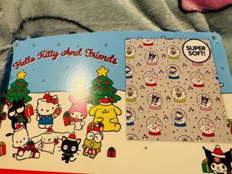 Hello Kitty Friends Christmas Snow Globe Plush Throw Blanket