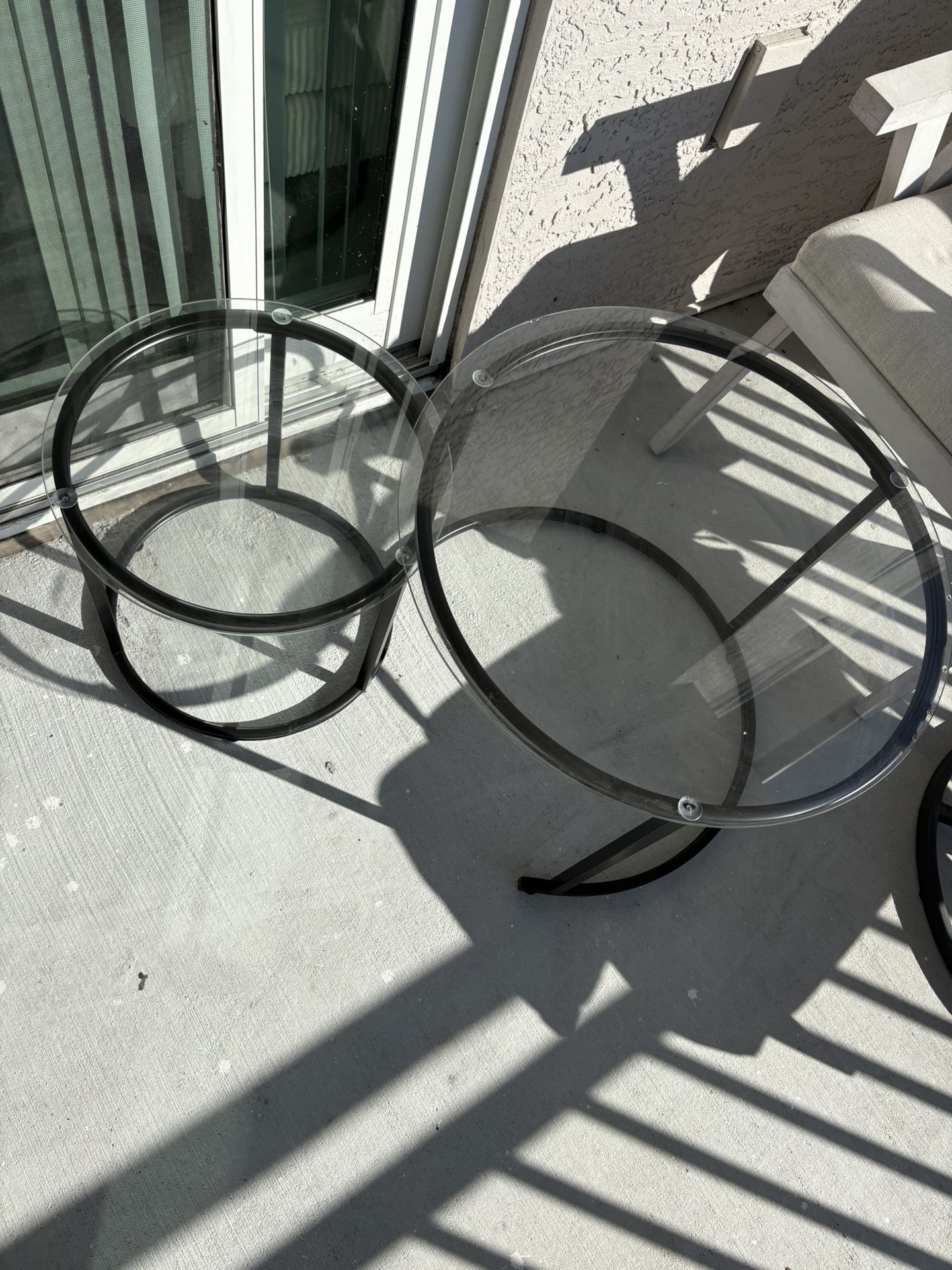 Black Coffee Glass Table Set of 2