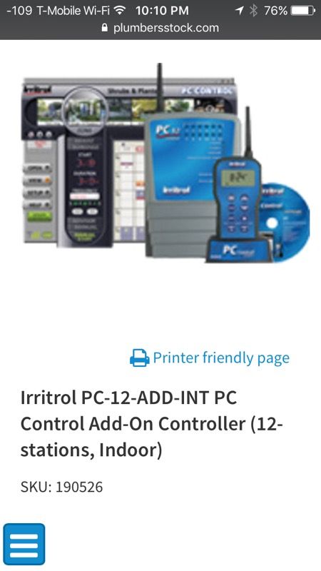 irritrol professional PC Control sprinkler/irrigation controller