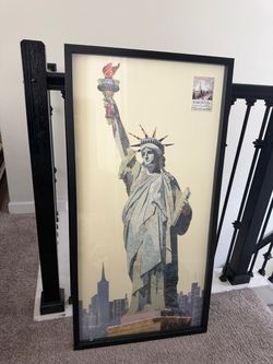 Statue of Liberty Collage Art Print Framed