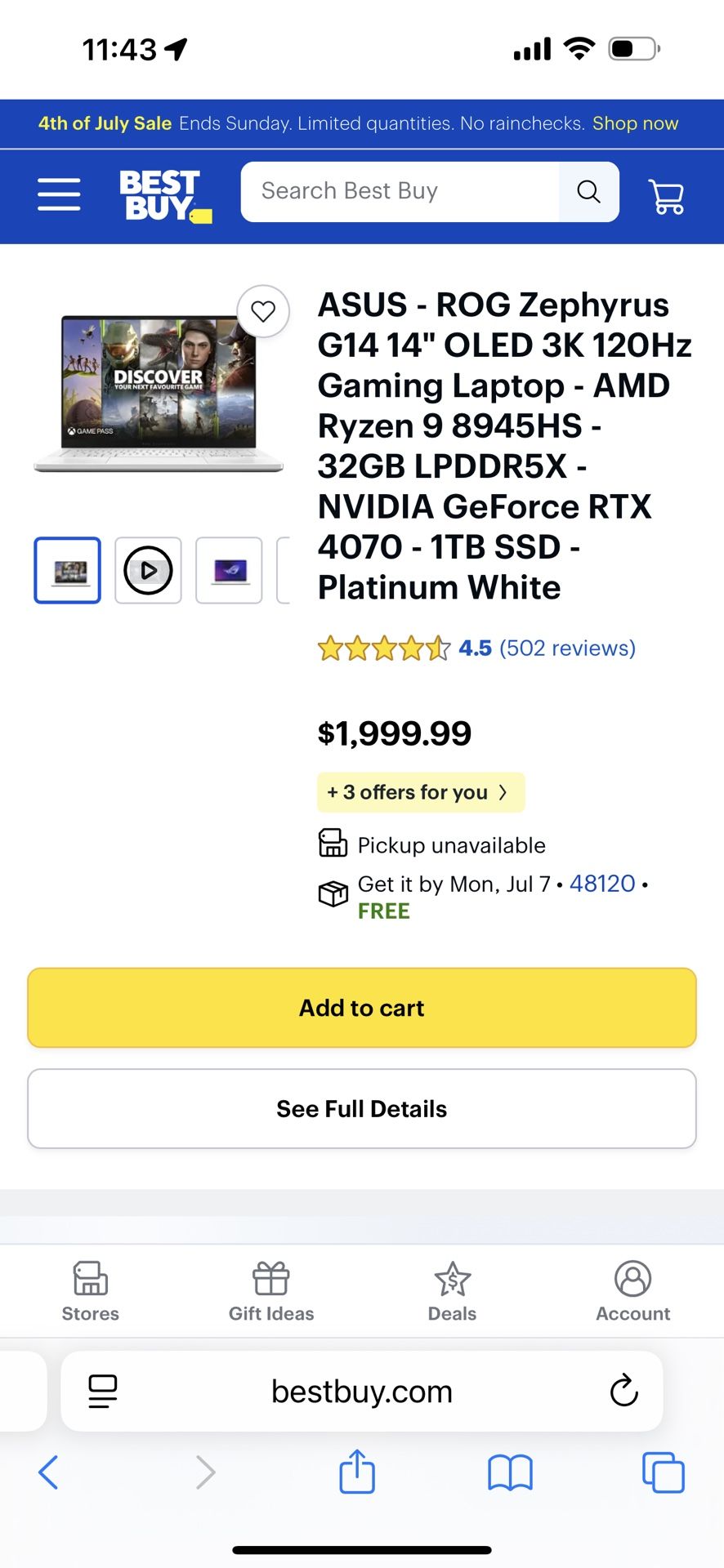 Asus Zephrus G14 4070 