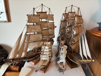 4 Vintage Sailing Vessel Models