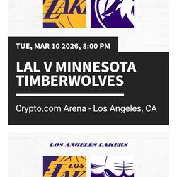 Lakers Timberwolves Tickets Tuesday