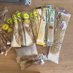 Variety Of Unused Braiding Hair And Human Hair! 