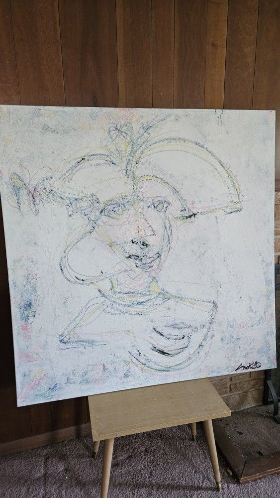 Abstract Art Painting 46x46 Signed