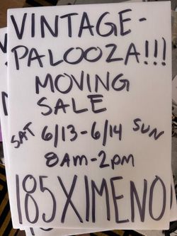 Vintage PALOOZA Moving Sale