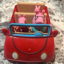 Peppa Pig Car & 3 Figures- Sound Works!