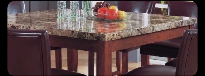 Marble Top Counter Height Dining Set - 6pc
