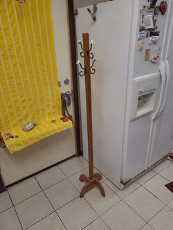 Oak hall tree coat rack