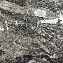 On Sale! Mid-century cut glass platter