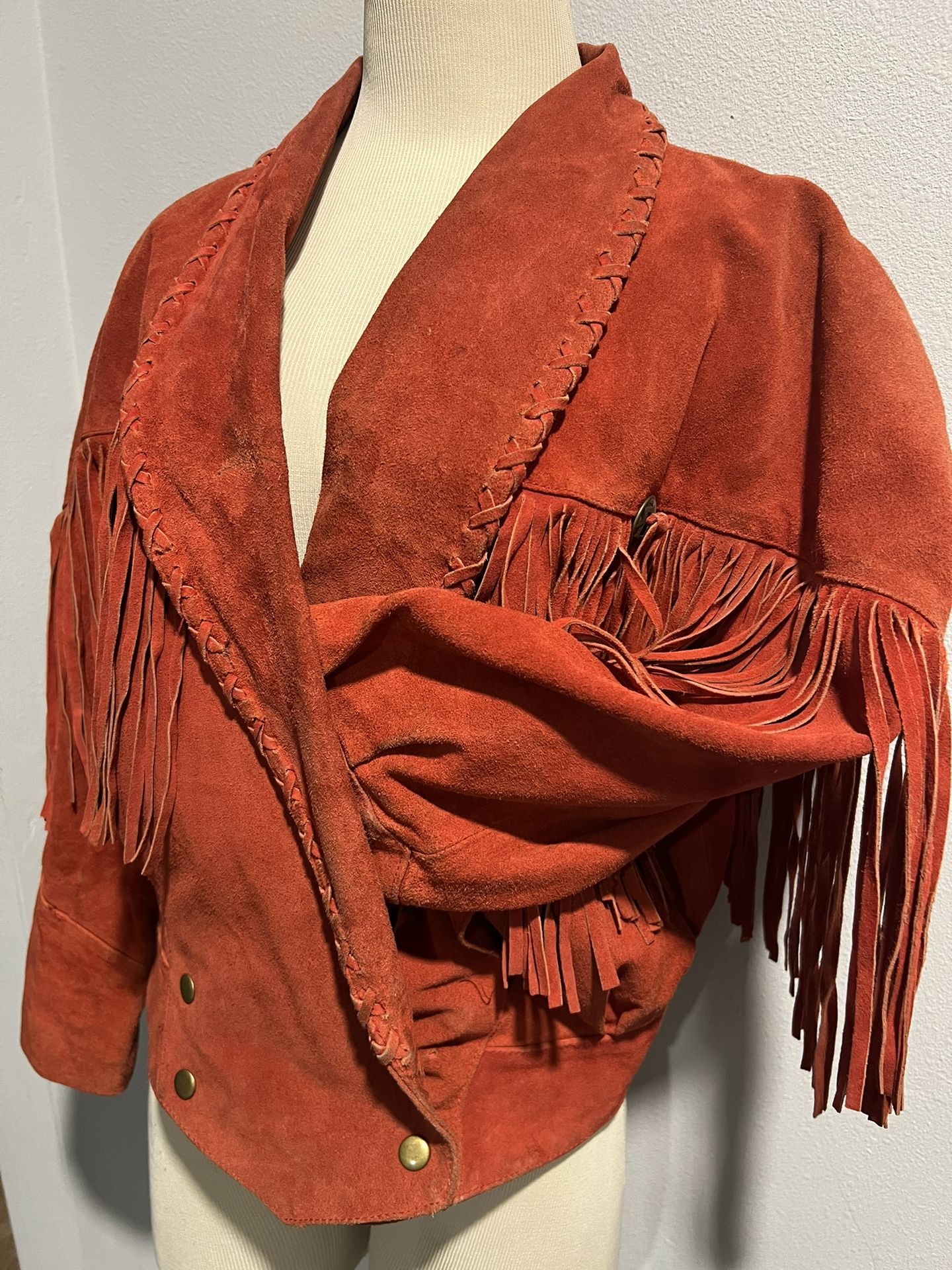 Fringe Leather Bomber Jacket 