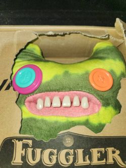 Fuggler Laboratory Misfits Green & Yellow Plush Funny Ugly Monster Toy