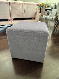 Interior Define "Conor" Square Velvet Ottoman / Stool - French Performance Velvet