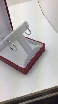 14k White Gold Hoops Small 💵  💳  💵 Cash and Card Accepted 💵  💳  💵