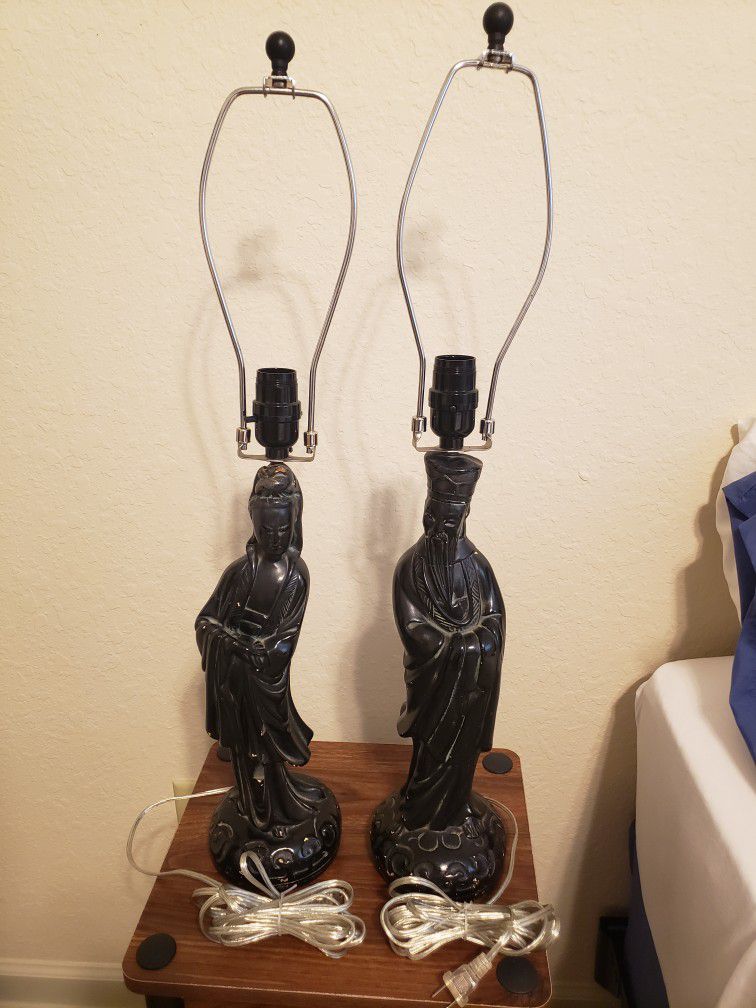 Mid-century Figural Lamp Set
