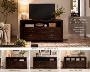 Pottery Barn Solid Wood Media Console / Entryway Cabinet