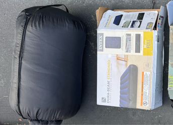 2-Person Sleeping Bag + Full Air Mattress Set – Used Once