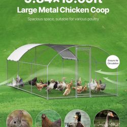 🥨Metal Chicken Coop, 19.6 x 9.8 x 6.5 ft Dome-Roof Chicken Run