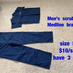 Men's  scrub  sets  (size  medium,  blue)   -   $10/set