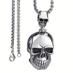 Double Head Skull Necklace 