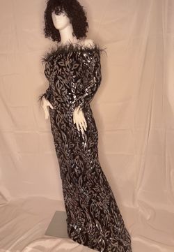 Brand New Black Sequins Dress In Sizes 14, 16, 18