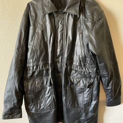 Genuine Leather, Italy Black Trench Coat - Gianni Velente