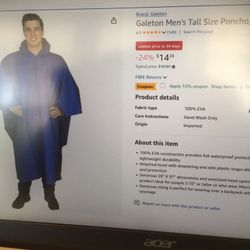 galeton repel XL eva rain poncho