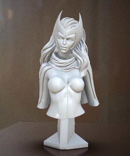 Scarlet Witch Fan Art Statue Bust DC Marvel Comic Book Video Game