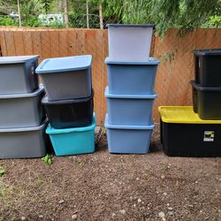 13 Assorted Size Plastic Storage Containers Bins 