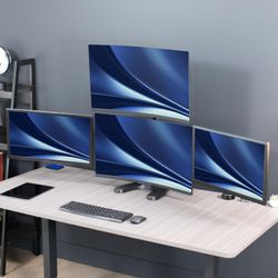 VIVO quad (4) Monitor Stand free standing 13"-32"