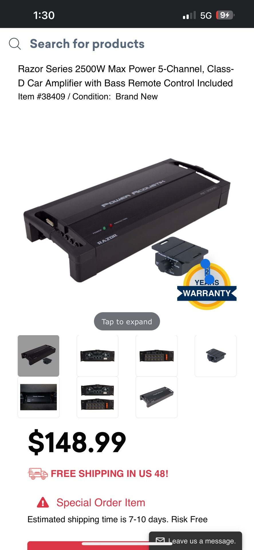 Power Acoustik Rzr1-2500d Amplifier