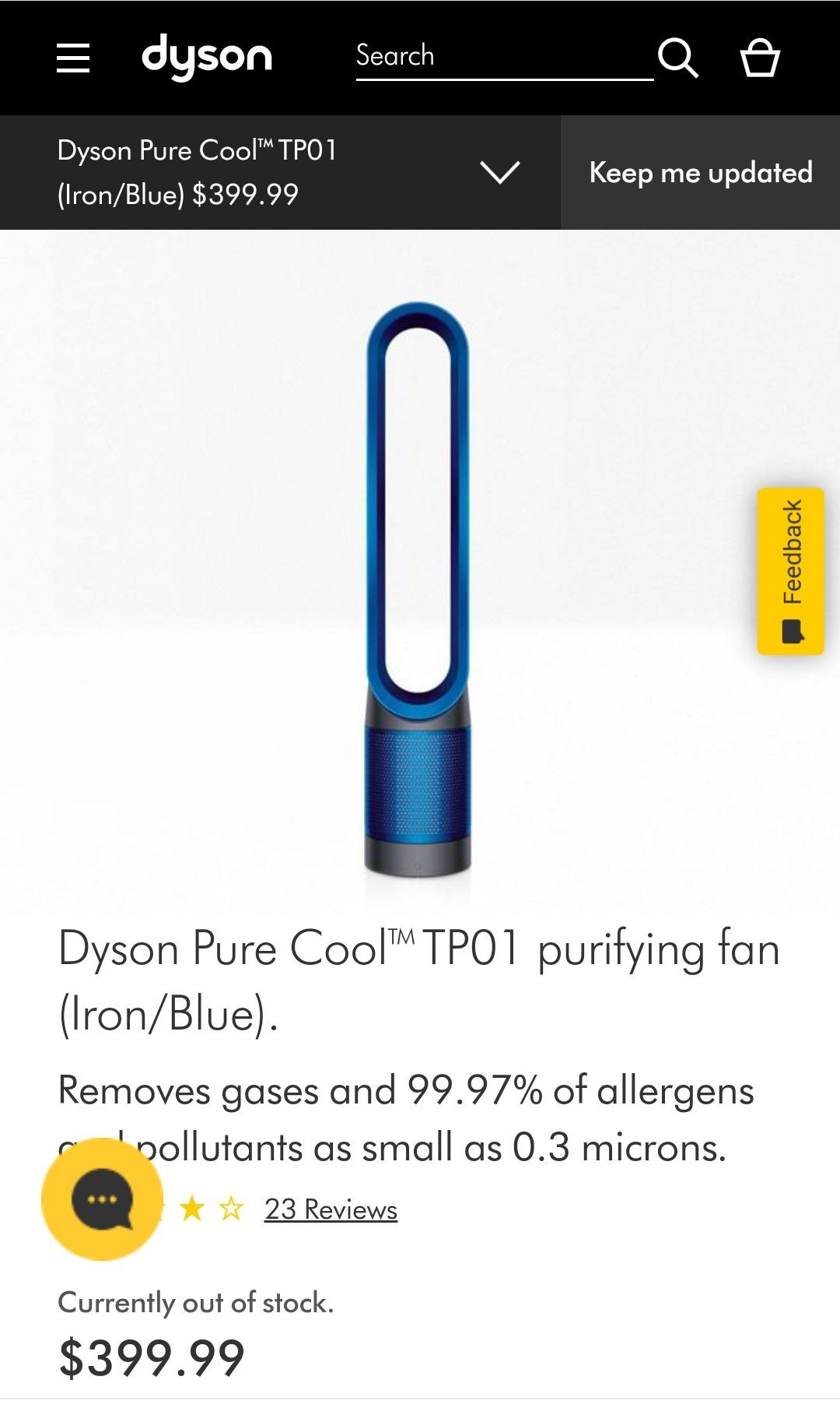 Dyson Pure Cool (TP01) Purifying Fan.
