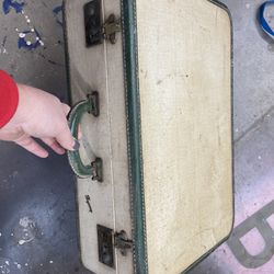 Vintage Suitcase. Christmas Colors.  Skyway Brand. 