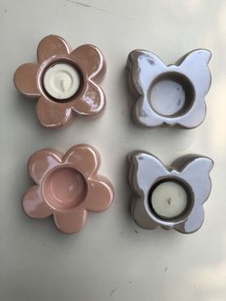 Candle holders- Butterfly and Flowers