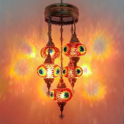 Handmade Turkish Mosaic Ceiling Lamps 