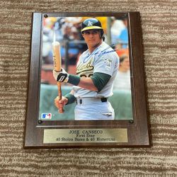 Jose Canseco Signed Plaque