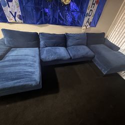 Blue Suede Couch