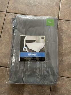 Grey Twin Flat Sheets 6 Pack. Paquete Con Sabanas Twin Planas