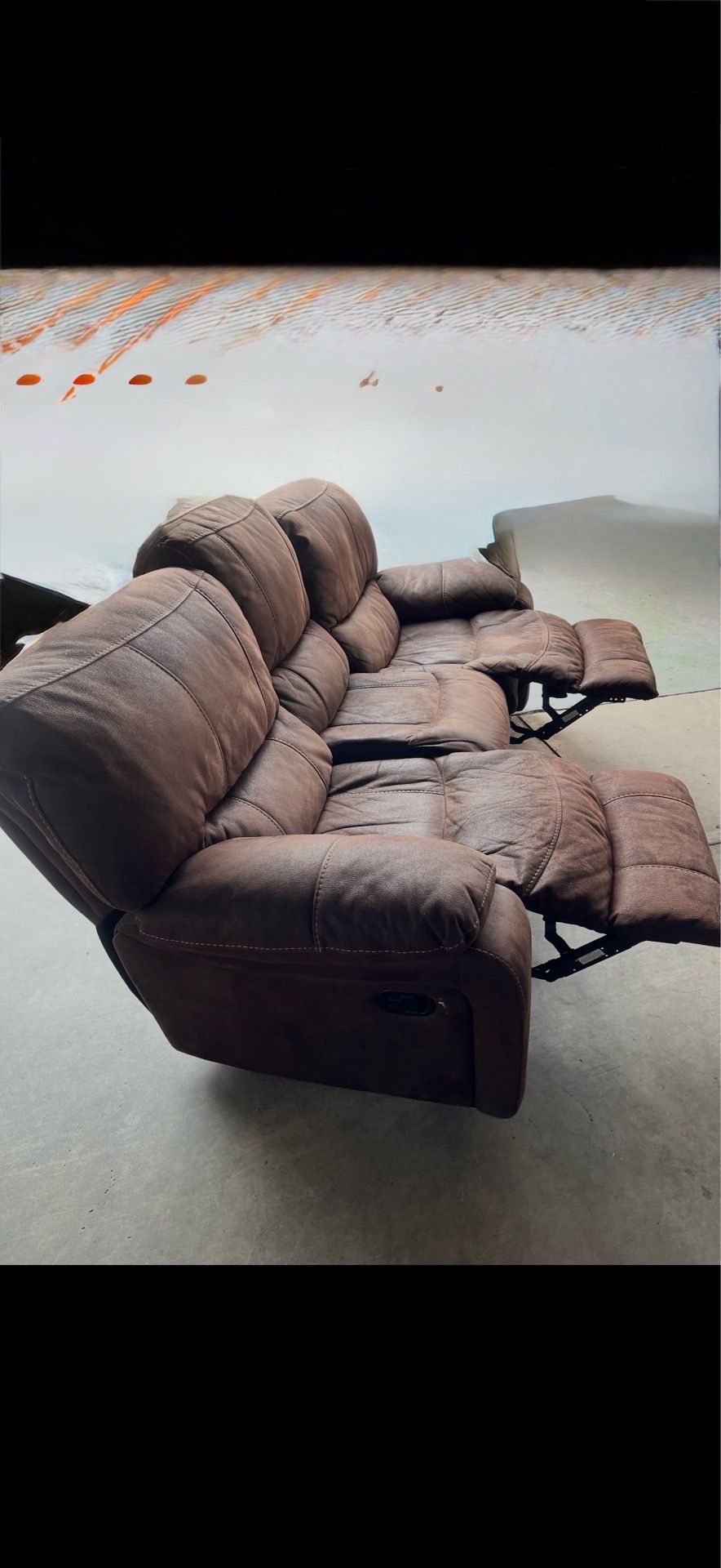 2 Brown Suede Sofas