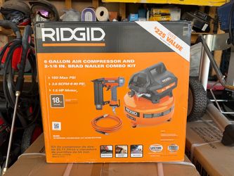 6 gallon air compressor and brad nailer combo kit